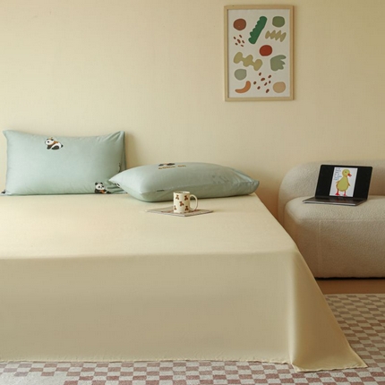 91家纺网 家纺一手货源 找家纺 薏思家纺 2025新款全棉印花磨毛-单品床单 奶黄