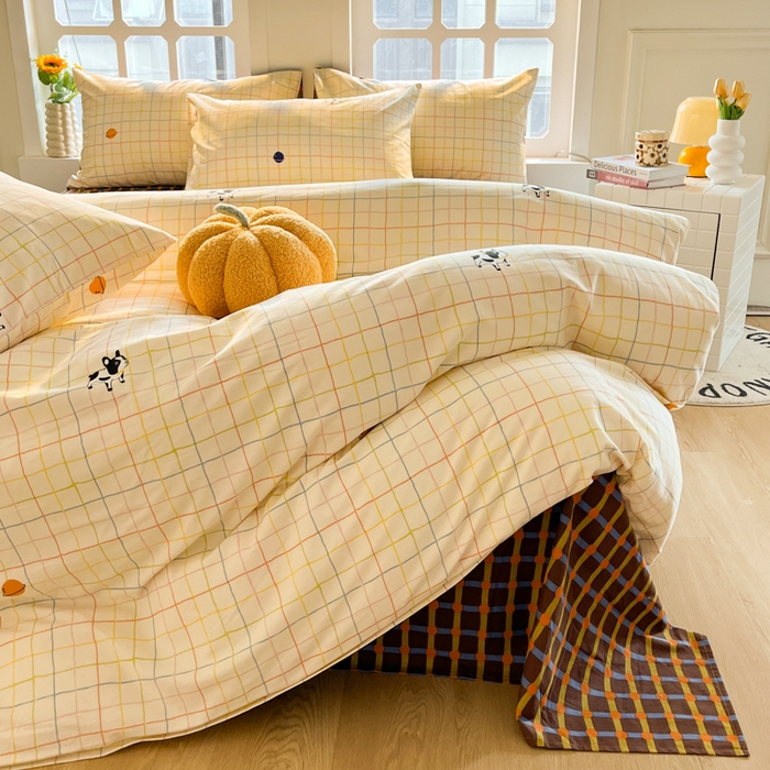 91家纺网 家纺一手货源 找家纺 千朵 2024新款全棉磨毛四件套 萌逗