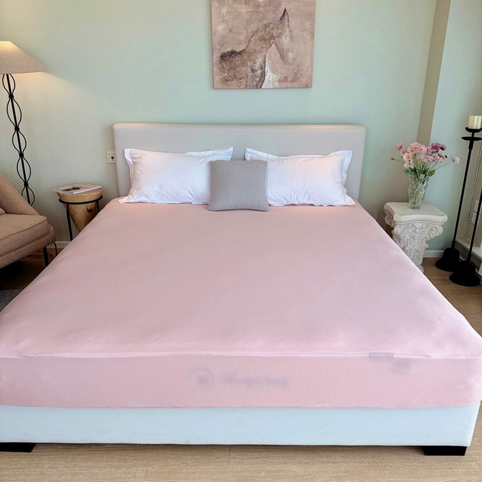 91家纺网 家纺一手货源 找家纺 兜米家居 2024新款云柔针织棉单床笠 浅豆沙