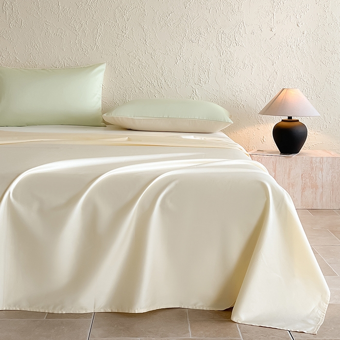 91家纺网 家纺一手货源 找家纺 猪先生 2024新款A类全棉高支高密纯棉单被套 茶香绿+奶昔白