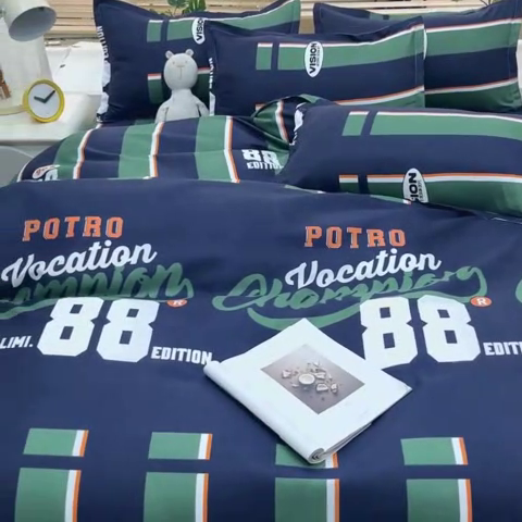 91家纺网 家纺一手货源 找家纺 乐居坊 2024新款亲肤棉美棉芦荟棉四件套新花型（8月）  热血高校