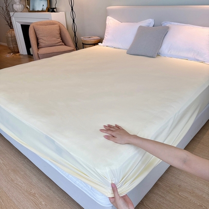 兜米家居 2024新款云柔针织棉单床笠 鹅黄色