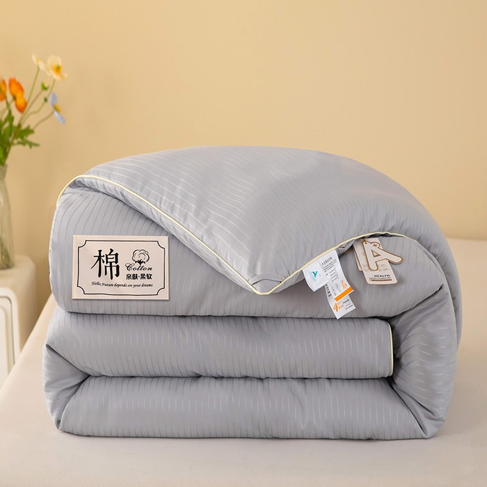 91家纺网 家纺一手货源 找家纺 森璐家纺 2024新款原棉提花大豆被 高级黑