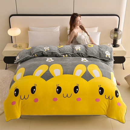 91家纺网 家纺一手货源 找家纺 （总）佳品居 2025新款A类牛奶绒印花单被套