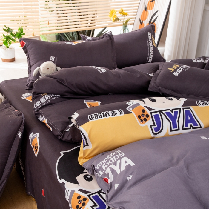 91家纺网 家纺一手货源 找家纺 乐居坊 2024新款亲肤棉美棉芦荟棉四件套新花型（8月）  奶茶天王