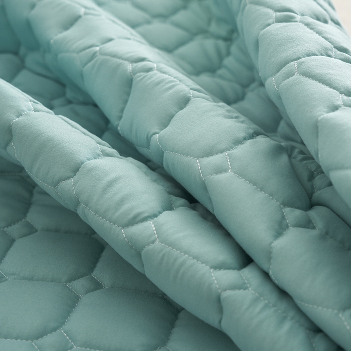 91家纺网 家纺一手货源 找家纺 侨鑫 2024新款亲肤磨毛夹棉床垫 水绿