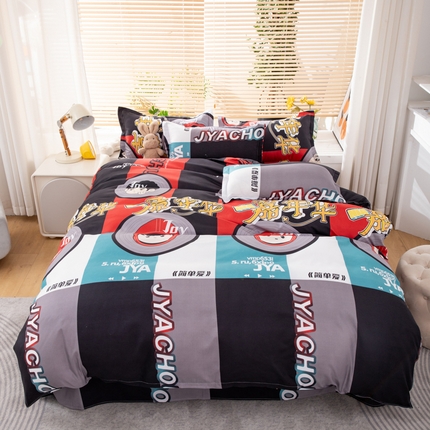 91家纺网 家纺一手货源 找家纺 乐居坊 2024新款亲肤棉美棉芦荟棉四件套新花型（8月）  嘉年华