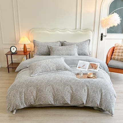 菡宝 2024新款8斤240g全消光牛奶绒系列四件套 卡伦