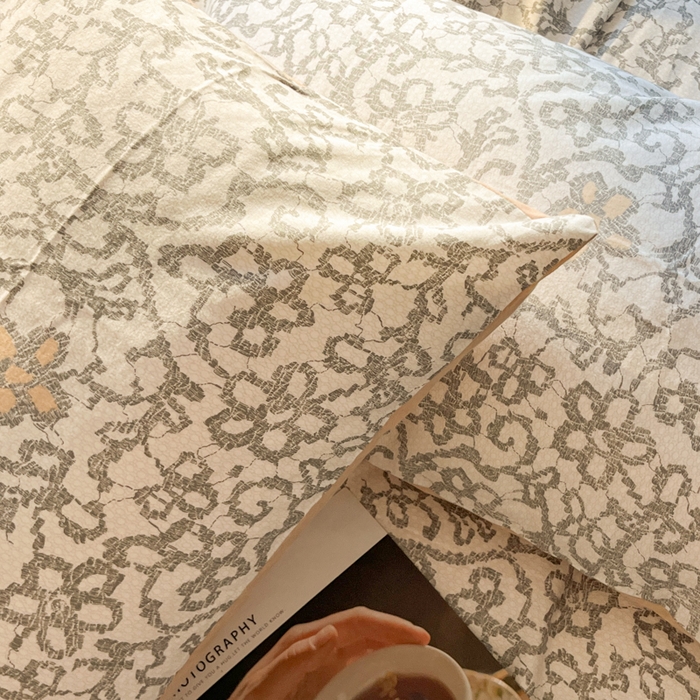 91家纺网 家纺一手货源 找家纺 千朵 2024新款全棉磨毛四件套 摩卡