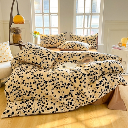 千朵 2024新款全棉磨毛四件套 芊羽芊寻