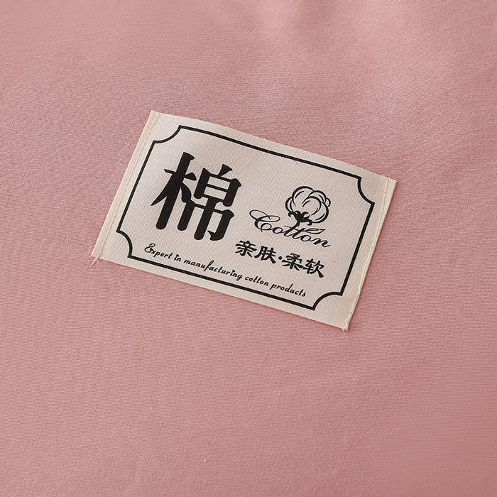 91家纺网 家纺一手货源 找家纺 宇彬家纺 2024直播新款13374全棉母婴级简约轻奢贴画纯色四件套斜纹贡缎新疆长绒贴标款无印风系列 简约-紫豆沙