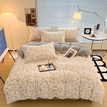 91家纺网 家纺一手货源 找家纺 （总）2024新款A类高克重立体浮雕牛奶绒加厚保暖系列-被套