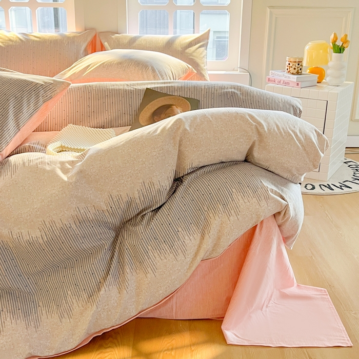 91家纺网 家纺一手货源 找家纺 千朵 2024新款全棉磨毛四件套 流星