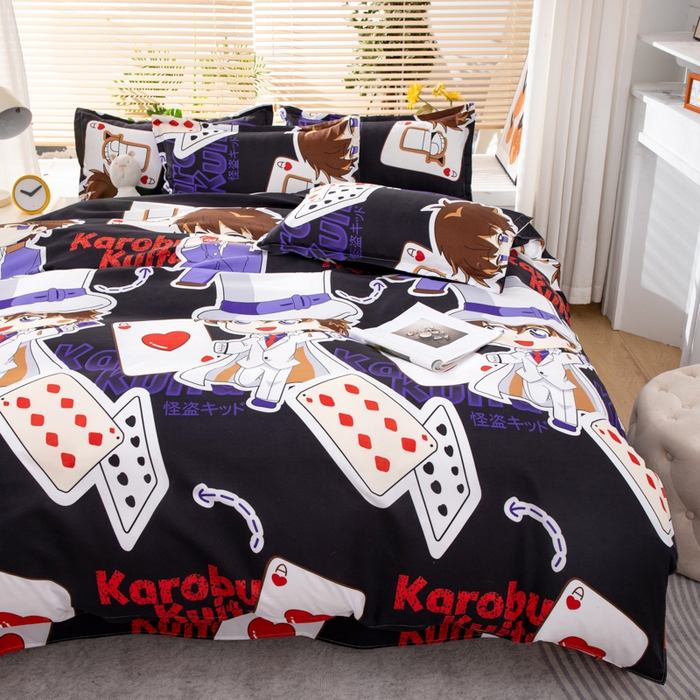 91家纺网 家纺一手货源 找家纺 乐居坊 2024新款亲肤棉美棉芦荟棉四件套新花型（8月）  黑羽快斗