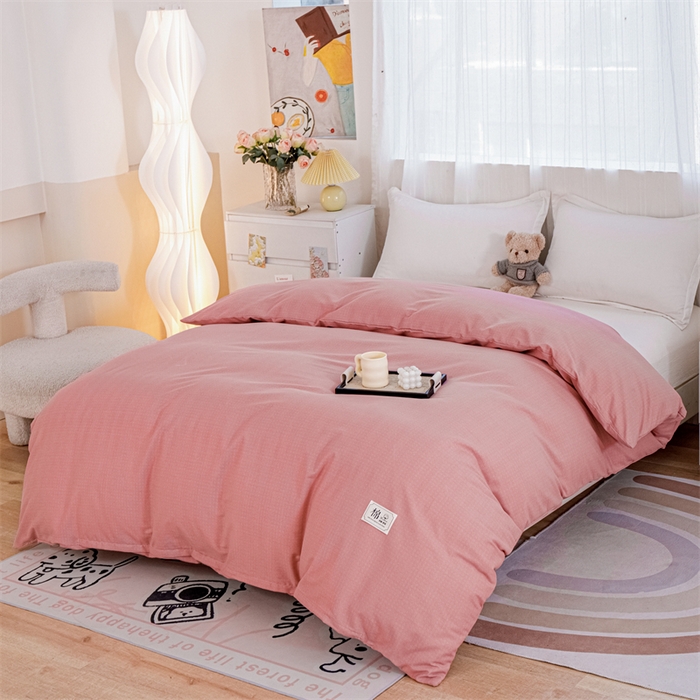 91家纺网 家纺一手货源 找家纺 宝时兰 2025新款加厚纯棉单被套生态磨毛全棉纯色双拼ab版被套单件 纯色-玉色