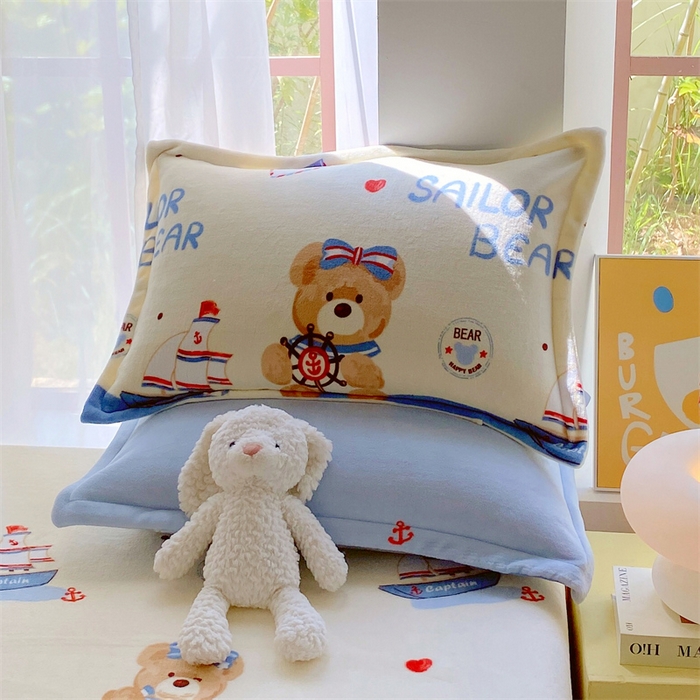 91家纺网 家纺一手货源 找家纺 凯儿家纺 2024新款A类牛奶绒印花枕套 梦想帆船