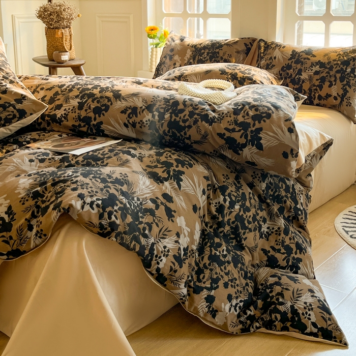 91家纺网 家纺一手货源 找家纺 千朵 2024新款全棉磨毛四件套 幽兰