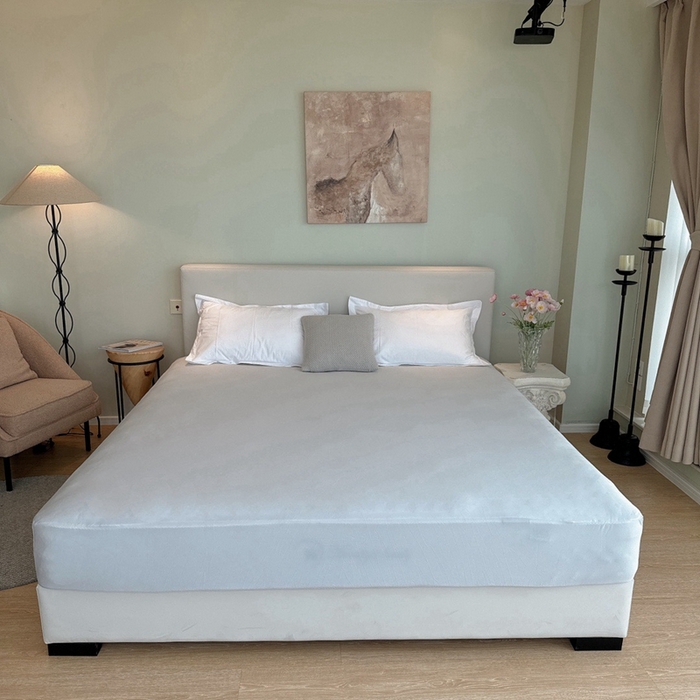 91家纺网 家纺一手货源 找家纺 兜米家居 2024新款云柔针织棉单床笠 浅灰色