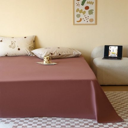 91家纺网 家纺一手货源 找家纺 薏思家纺 2025新款全棉印花磨毛-单品床单 蜜豆紫