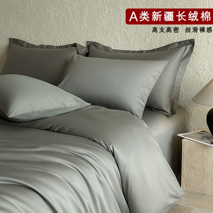 猪先生 2024新款A类全棉高支高密纯棉单被套 青藤绿
