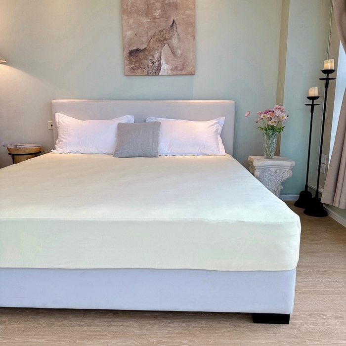 91家纺网 家纺一手货源 找家纺 兜米家居 2024新款云柔针织棉单床笠 鹅黄色