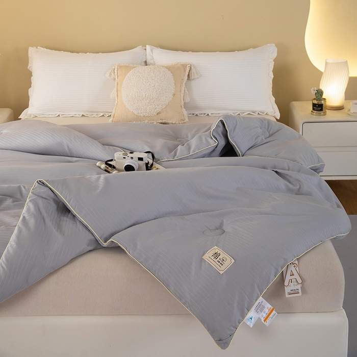 91家纺网 家纺一手货源 找家纺 森璐家纺 2024新款原棉提花大豆被 高级黑