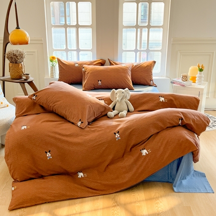 千朵 2024新款全棉磨毛四件套 梵克