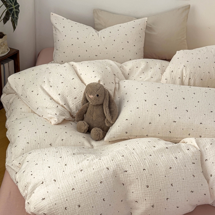 91家纺网 家纺一手货源 找家纺 洋铭区（原狠狠爱） 2024新款皱皱纱四件套 夜晚星空