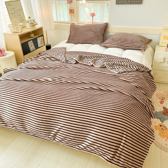 91家纺网 家纺一手货源 找家纺 川悦生活 2024新款高克重双面雪花绒毛毯 毛毯秋语-茶咖