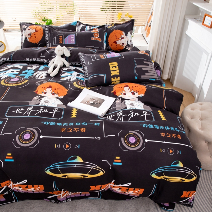 91家纺网 家纺一手货源 找家纺 乐居坊 2024新款亲肤棉美棉芦荟棉四件套新花型（8月）  天外来物