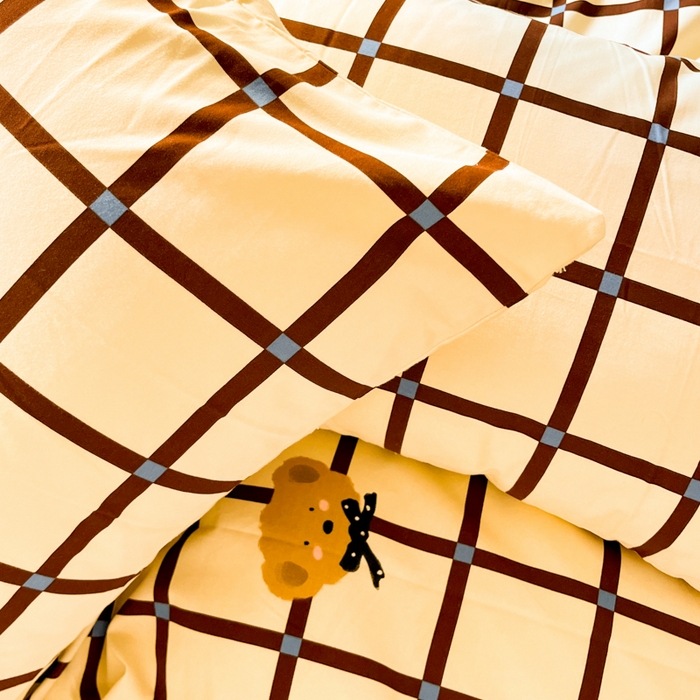 91家纺网 家纺一手货源 找家纺 千朵 2024新款全棉磨毛四件套 幸运熊