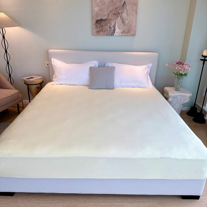 91家纺网 家纺一手货源 找家纺 兜米家居 2024新款云柔针织棉单床笠 鹅黄色