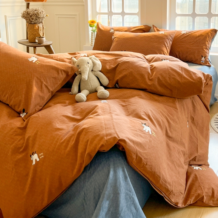 91家纺网 家纺一手货源 找家纺 千朵 2024新款全棉磨毛四件套 梵克