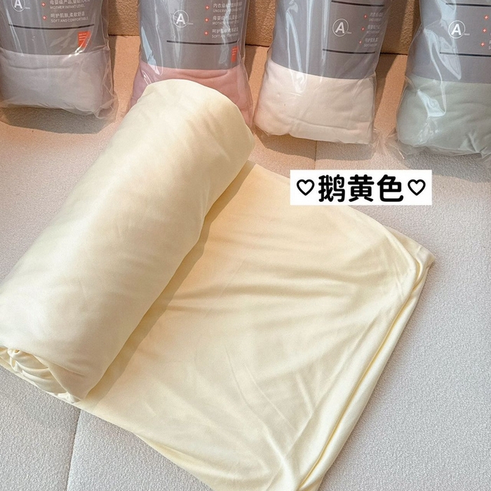 91家纺网 家纺一手货源 找家纺 兜米家居 2024新款云柔针织棉单床笠 鹅黄色