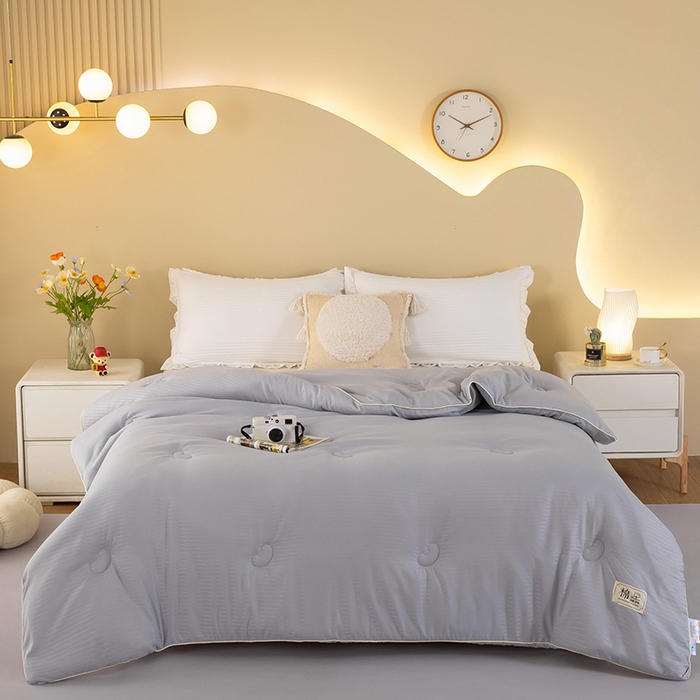 91家纺网 家纺一手货源 找家纺 森璐家纺 2024新款原棉提花大豆被 高级黑