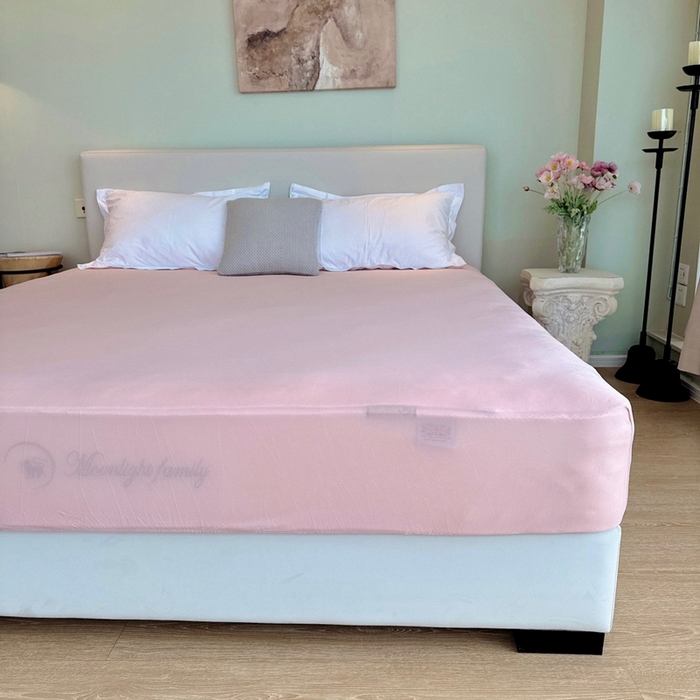 91家纺网 家纺一手货源 找家纺 兜米家居 2024新款云柔针织棉单床笠 浅豆沙