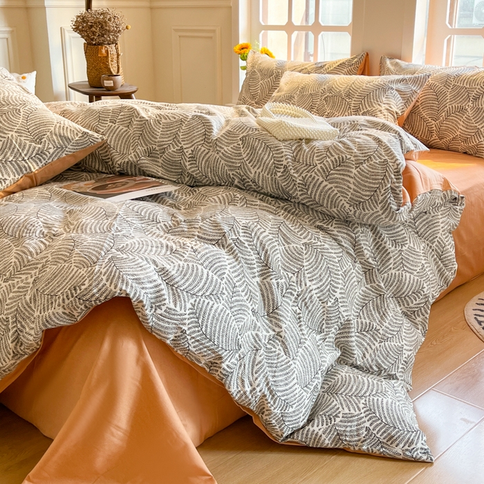 91家纺网 家纺一手货源 找家纺 千朵 2024新款全棉磨毛四件套 伊芙琳