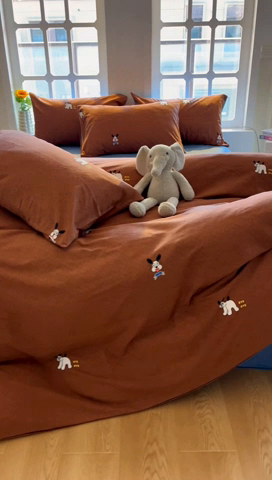 91家纺网 家纺一手货源 找家纺 千朵 2024新款全棉磨毛四件套 梵克