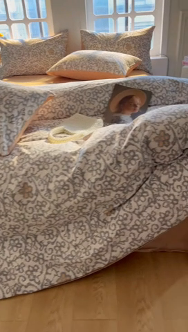 91家纺网 家纺一手货源 找家纺 千朵 2024新款全棉磨毛四件套 摩卡