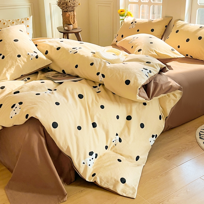 91家纺网 家纺一手货源 找家纺 千朵 2024新款全棉磨毛四件套 遇见