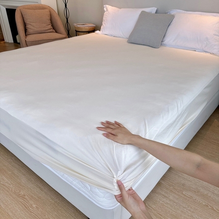 兜米家居 2024新款云柔针织棉单床笠 米白色