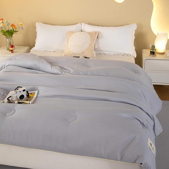 91家纺网 家纺一手货源 找家纺 森璐家纺 2024新款原棉提花大豆被 高级黑