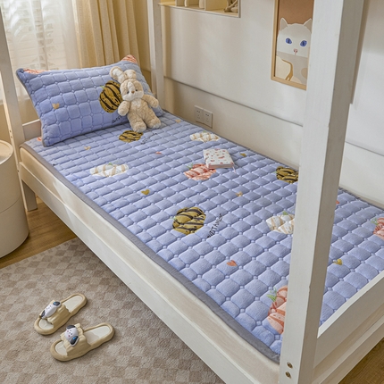 91家纺网 家纺一手货源 找家纺 卡伦家纺 2025新款A类牛奶绒夹棉加厚床垫学生宿舍单人床垫 南瓜灰灰