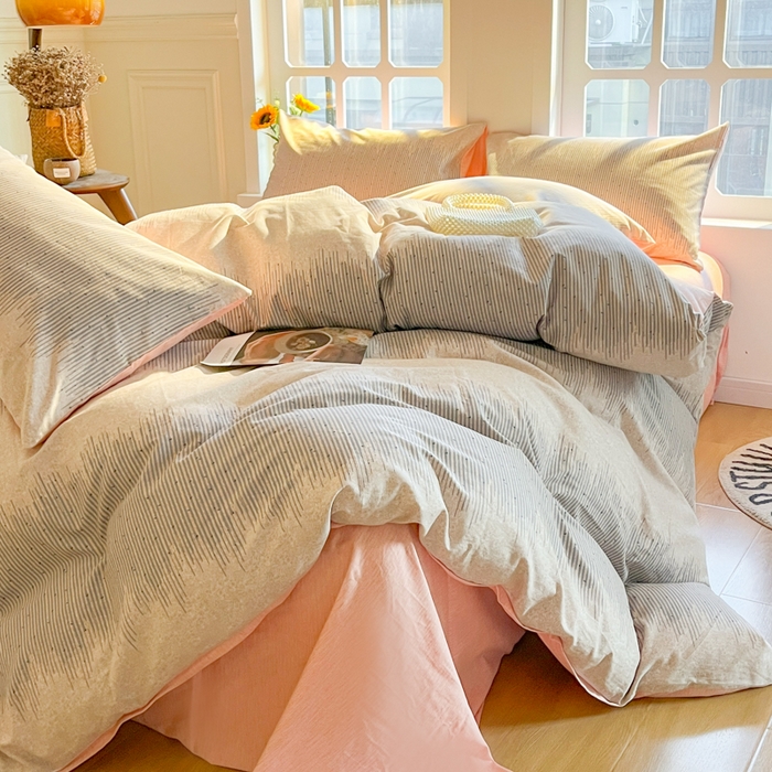 91家纺网 家纺一手货源 找家纺 千朵 2024新款全棉磨毛四件套 流星