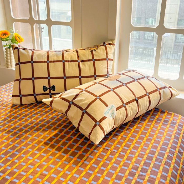 91家纺网 家纺一手货源 找家纺 千朵 2024新款全棉磨毛四件套 幸运熊