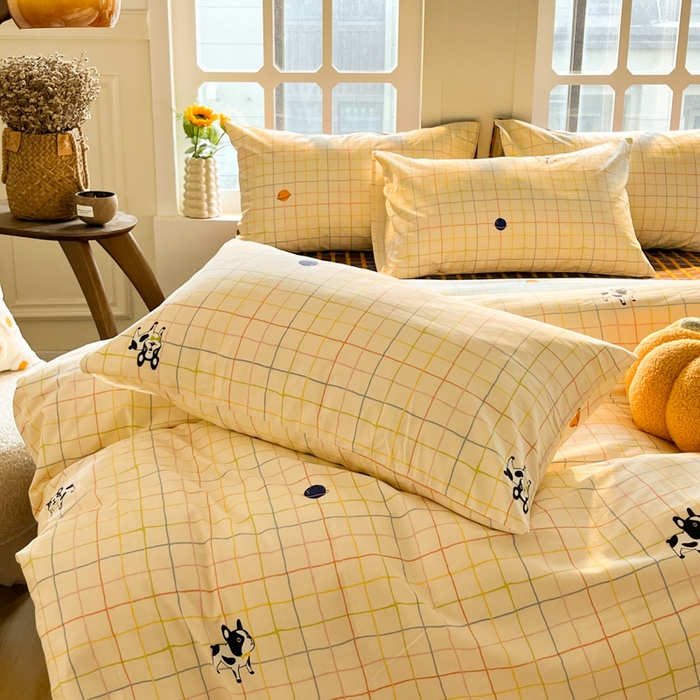 91家纺网 家纺一手货源 找家纺 千朵 2024新款全棉磨毛四件套 萌逗