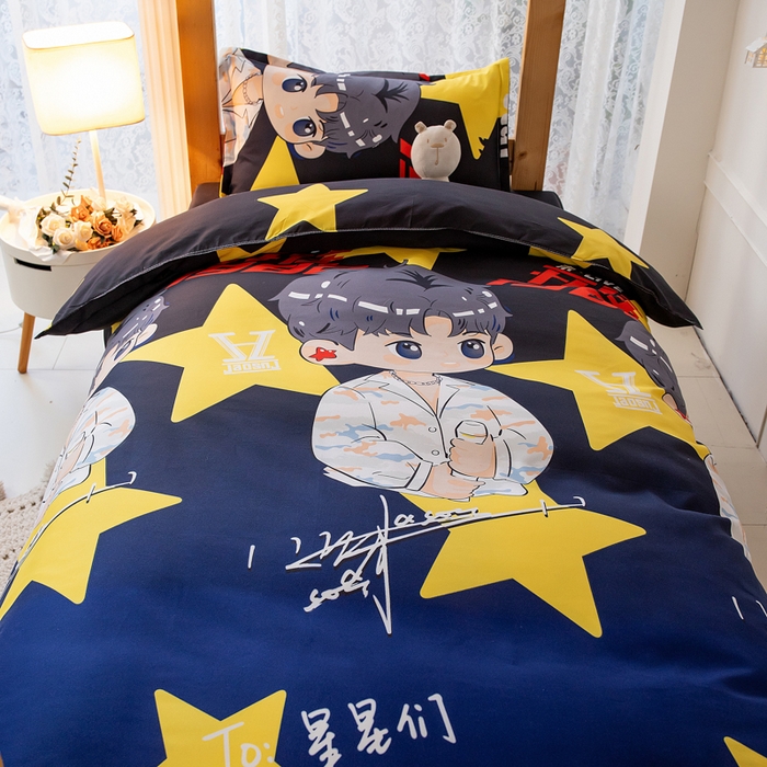 91家纺网 家纺一手货源 找家纺 乐居坊 2024新款亲肤棉美棉芦荟棉四件套学生宿舍床（8月）  北斗星