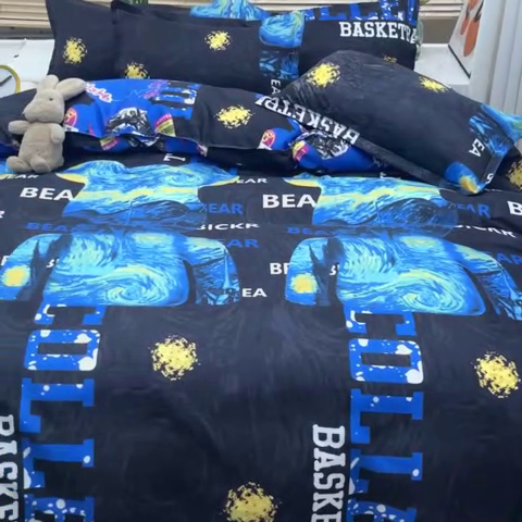 91家纺网 家纺一手货源 找家纺 乐居坊 2024新款亲肤棉美棉芦荟棉四件套新花型（8月）  魅力熊