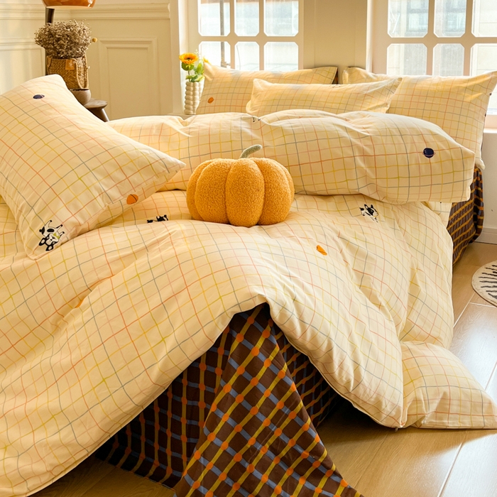 91家纺网 家纺一手货源 找家纺 千朵 2024新款全棉磨毛四件套 萌逗