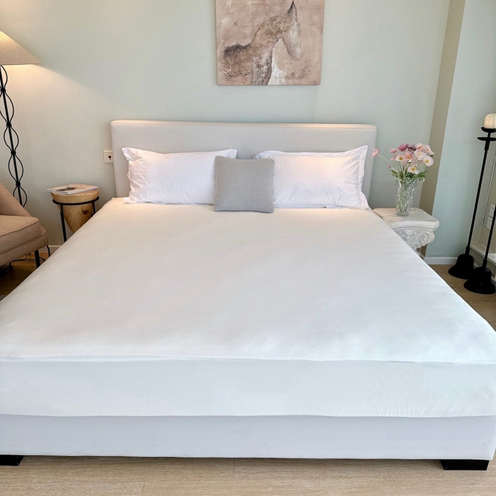 91家纺网 家纺一手货源 找家纺 兜米家居 2024新款云柔针织棉单床笠 米白色